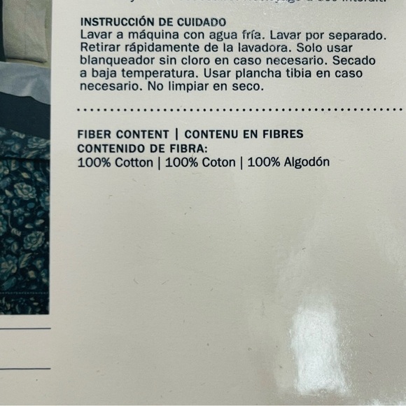 Ralph Lauren Skye King Pillow Sham 100% Cotton Denim Floral 20” X 36” NWT - Picture 3 of 10